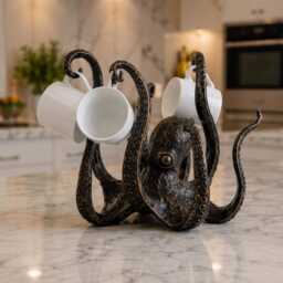 Resin Octopus Sculpture, Decorative Ocean Creature Figurine, Sea Animal Home Decor, Coastal Living Room Shelf Gift For Lovers - thumbnail 3