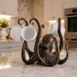 Resin Octopus Sculpture, Decorative Ocean Creature Figurine, Sea Animal Home Decor, Coastal Living Room Shelf Gift For Lovers - thumbnail 2