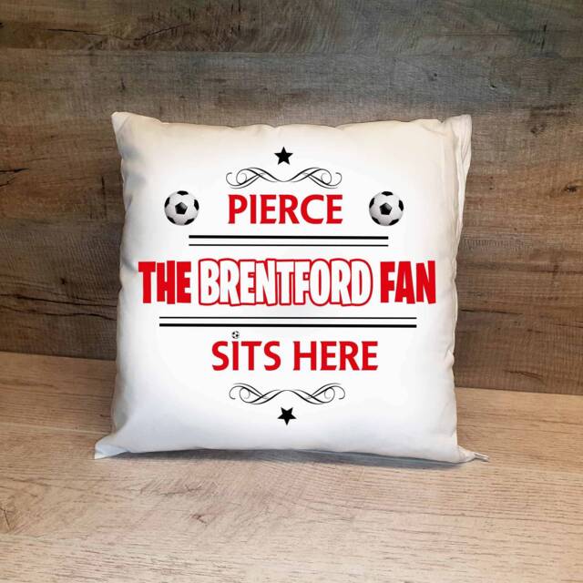 Personalised Brentford Fc Cushion. With Any Name. Football Fan Cushion