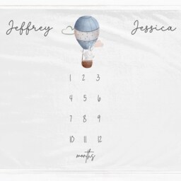 Personalised Twins Milestone Blanket Custom Baby Monthly Photo Prop - thumbnail 2