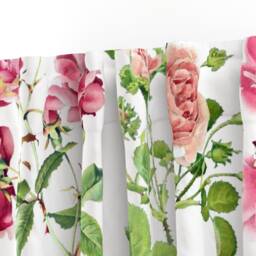 Floral Curtain Panel - Botanical Watercolor Large Scale Roses Custom English Rose Victoria's Garden By Peacoquettedesigns - thumbnail 3