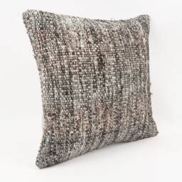 Vintage Turkish Kilim Pillow Cover Handwoven Wool Home Decor - 18''x18'' - thumbnail 3