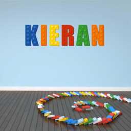 Personalised Building Block Name Decal - Kids Wall Sticker For Bedroom Decor Customizable Nursery Art in Vibrant Colors - thumbnail 3