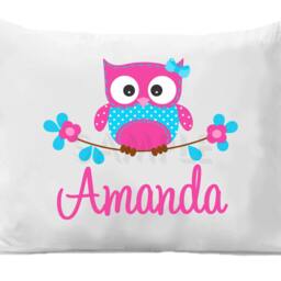Personalized Owl Pillow Case, Kids Bedding - thumbnail 2