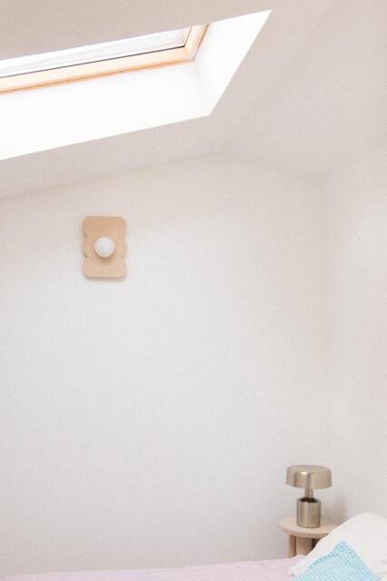 Wooden Wall Light With Curved Hourglass Shape & Glass Globe - image 1