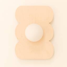 Wooden Wall Light With Curved Hourglass Shape & Glass Globe - thumbnail 2