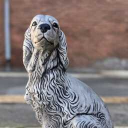 Large Cocker Spaniel Figurine Concrete Statue Stone Dog Sculpture Outdoor Pet Ornament Memorial Decor Spaniel Lover Gift - thumbnail 3