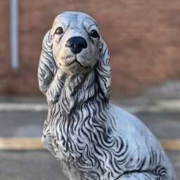 Large Cocker Spaniel Figurine Concrete Statue Stone Dog Sculpture Outdoor Pet Ornament Memorial Decor Spaniel Lover Gift - thumbnail 4