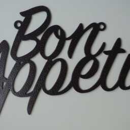Bon Appetit Wall Sign Metal - Kitchen Decor Dining Room Art French Script Hanging Farmhouse Sig - thumbnail 3