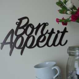 Bon Appetit Wall Sign Metal - Kitchen Decor Dining Room Art French Script Hanging Farmhouse Sig - thumbnail 2