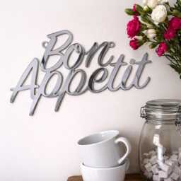 Bon Appetit Wall Sign Metal - Kitchen Decor Dining Room Art French Script Hanging Farmhouse Sig - thumbnail 4