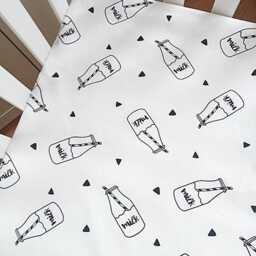 Nestig Organic Cotton Fitted Crib Sheet Wave Cloud Snow Print - thumbnail 3