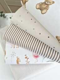 Nestig Organic Cotton Fitted Crib Sheet Wave Cloud Snow Print - thumbnail 1