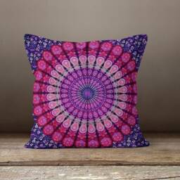 Peacock Cushion Cover-Peacock Feather Pillow Case-Turquoise Decorative Case-Tropical Cover-Gift For Her-Handmade Material - thumbnail 2