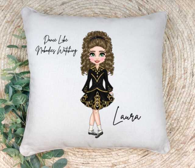 Personalized Irish Dancer Cushion Custom Dance Gift, Feis Decor - 45x45cm - image 1