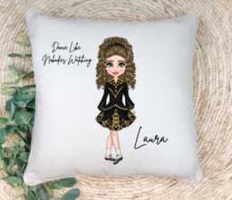 Personalized Irish Dancer Cushion Custom Dance Gift, Feis Decor - 45x45cm - thumbnail 1