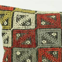 Handmade Kilim Lumbar Pillow Cover Vintage Turkish Rug - 12'' X 24'' - thumbnail 3