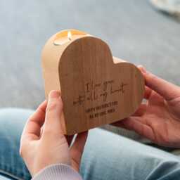 Personalised Valentine's Day Gift Heart Candle Holder For Girlfriend, Wife, Partner - Lc1084 - thumbnail 1