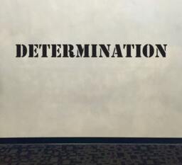 Wall Decal For Gym, Fitness Decal, Classroom Decor, Determination Stencil Font Gym - thumbnail 1