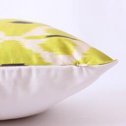 Ikat Silk Velvet Pillow 16x24 - Handmade Boho Cushion Cover Turkish Home Decor Accent - thumbnail 2