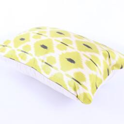 Ikat Silk Velvet Pillow 16x24 - Handmade Boho Cushion Cover Turkish Home Decor Accent - thumbnail 3