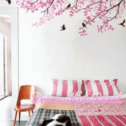 Nursery Wall Decal, Birds Tree Kids Decals Children White Branch Decals, Living Room Decor-Dk191 - thumbnail 2