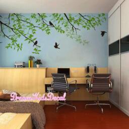 Nursery Wall Decal, Birds Tree Kids Decals Children White Branch Decals, Living Room Decor-Dk191 - thumbnail 3