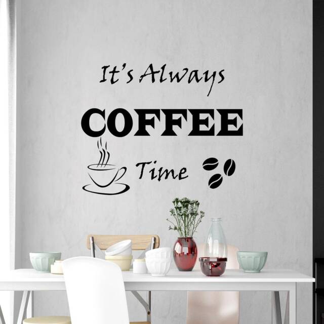 Vwaq Its Always Coffee Time Wall Decals - Vinyl Quotes For Kitchen Sticker Sayings - image 1
