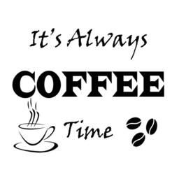 Vwaq Its Always Coffee Time Wall Decals - Vinyl Quotes For Kitchen Sticker Sayings - thumbnail 2
