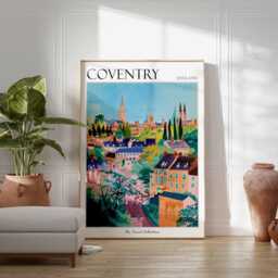 Coventry Travel Poster Vintage England Cityscape Art Print - thumbnail 2