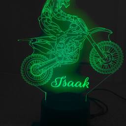 Dirt Bike 3D Smart App Control Night Light Bluetooth, Music, 7&16M Colour Mobile App , Gift Led Lamp - thumbnail 3