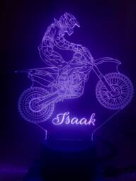Dirt Bike 3D Smart App Control Night Light Bluetooth, Music, 7&16M Colour Mobile App , Gift Led Lamp - thumbnail 1