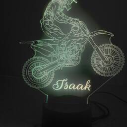 Dirt Bike 3D Smart App Control Night Light Bluetooth, Music, 7&16M Colour Mobile App , Gift Led Lamp - thumbnail 2
