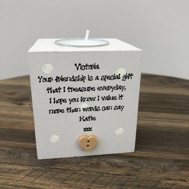 Shabby Personalised Chic Special Best Friend Candle Gift Birthday Present Any Name You Would Like - image 1