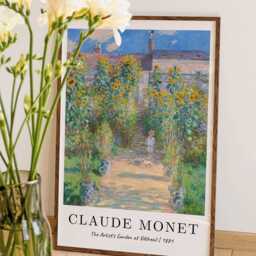 Monet's Garden At V??theuil Print Claude Monet Fine Art Reproduction - thumbnail 2