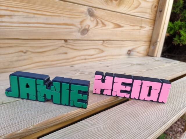 Personalized Pixel Style Gaming Nameplate - Custom Blocky Design With Your Name & Choice Of Font Color, Perfect For Gamers, Desk Accessory - image 1