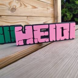 Personalized Pixel Style Gaming Nameplate - Custom Blocky Design With Your Name & Choice Of Font Color, Perfect For Gamers, Desk Accessory - thumbnail 3