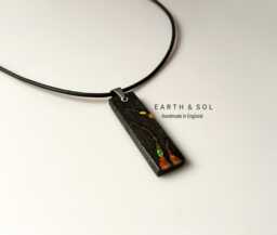 Bog Oak Wood & Opal Necklace