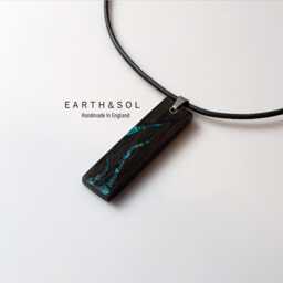Bog Oak Wood & Opal Necklace - thumbnail 3