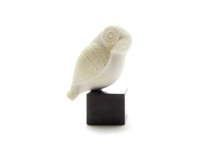 Greek Ancient Decorative Terracotta Owl , White Clay Owl Sculpture - image 1