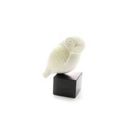 Greek Ancient Decorative Terracotta Owl , White Clay Owl Sculpture - thumbnail 3
