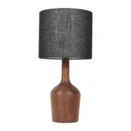Hand Turned Walnut Table Lamp/ Wooden Lamp - thumbnail 3