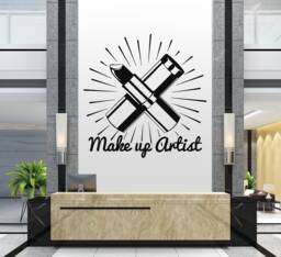 Makeup Artist Lipstick Wall Decal Beauty Salon Decor, Hs109 - thumbnail 1