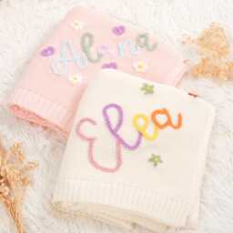 Custom Embroidered Baby Blanket - Personalized Newborn Gift, Soft & Special