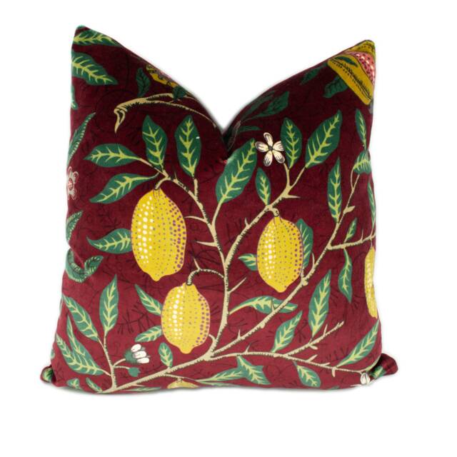 William Morris - Fruit Velvet Madder/Bayleaf Cushion Cover Throw Pillow Designer Home Decor - image 1