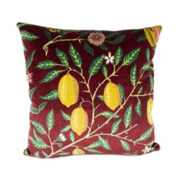 William Morris - Fruit Velvet Madder/Bayleaf Cushion Cover Throw Pillow Designer Home Decor - thumbnail 2