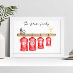 Personalised Family Football Shirt Print Picture - Custom Framed Wall Art - thumbnail 1