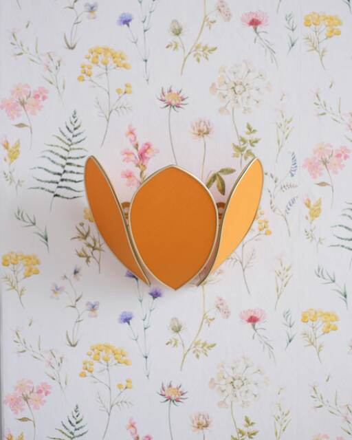 Caramel & Gold Flower Wall Light - image 1
