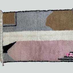 Yakiti - 5X7Ft Moroccan Rug, Beni Ourain Area Modern Wool Living Room Beniourain Handmade Soft Carpet, 155 cm X 220 - thumbnail 3