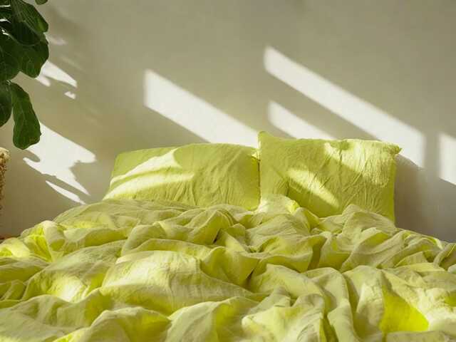 Lemon Linen Duvet Cover Soft 1 Medium Weight Cover Breathable Stonewashed Comfort - image 1